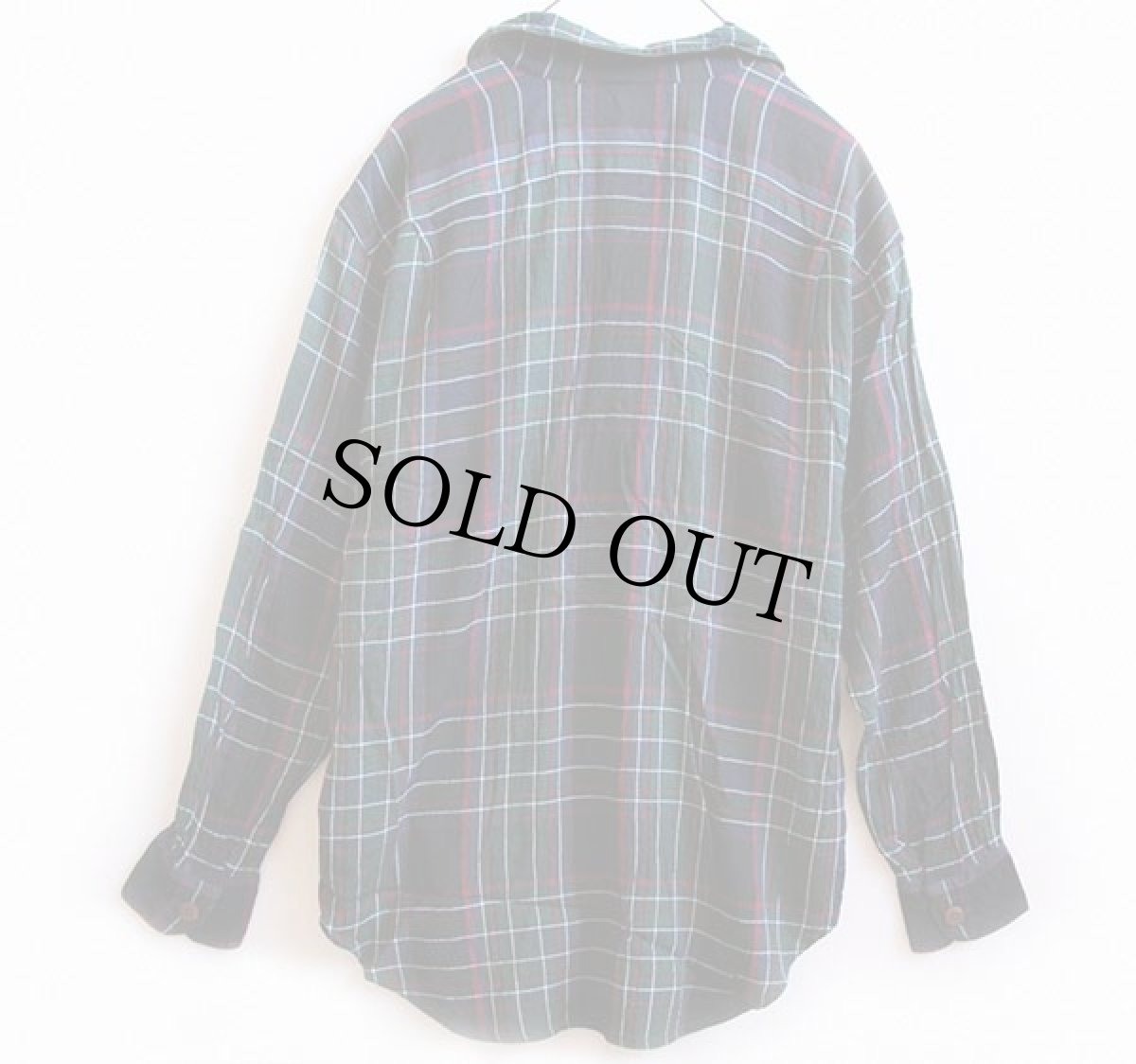 画像2: 80s ポロ カントリー ラルフローレン タータンチェック レーヨンシャツ S (2)