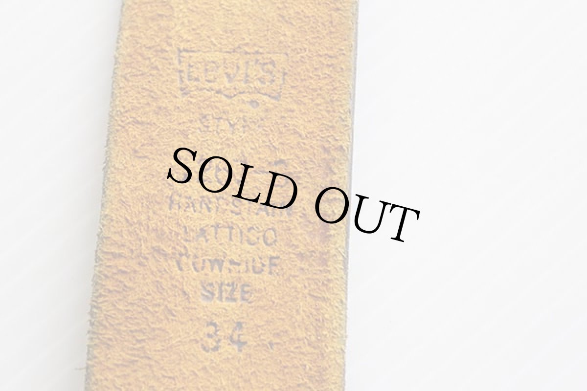 画像4: 70s USA製 Levi'sリーバイス バックル カウハイド レザーベルト 焦げ茶 34★1118 (4)