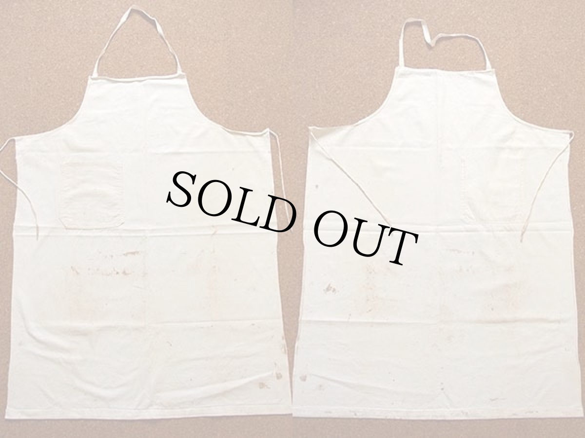 画像2: ビンテージ 米軍 U.S.NAVY 無地 コットン エプロン 白 (2)