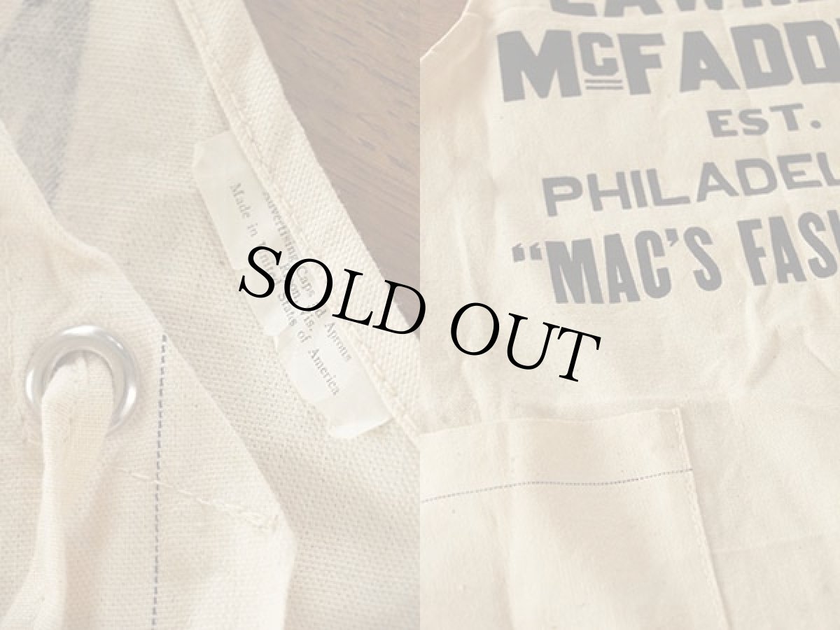 画像3: デッドストック ビンテージ THE LAWRENCE McFADDEN キャンバス ワークエプロン 生成り (3)