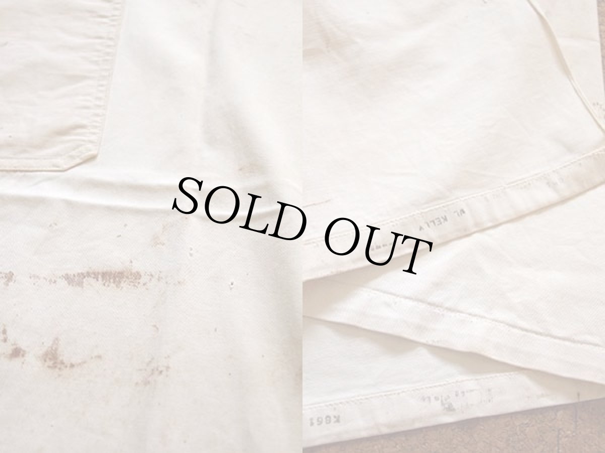 画像3: ビンテージ 米軍 U.S.NAVY 無地 コットン エプロン 白 (3)