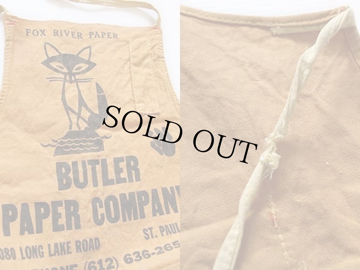 画像3: ビンテージ FOX RIVER PAPER キャンバス ワークエプロン ブラウン (3)