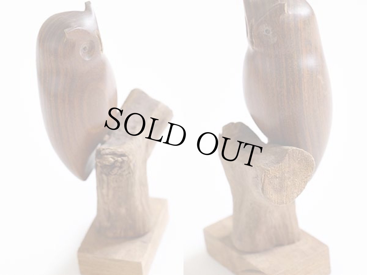 画像2: フクロウ 木製 置物 (2)