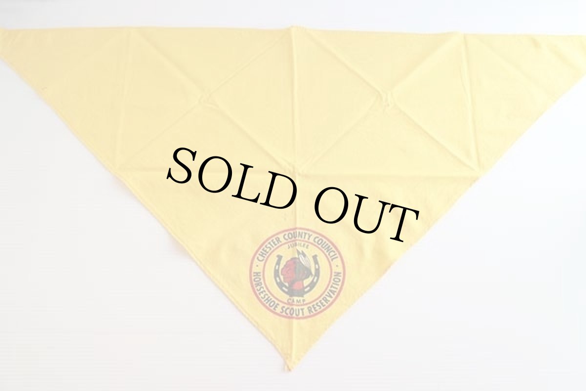 画像2: ビンテージ BSA ボーイスカウト インディアンヘッド ネッカチーフ 黄★Q (2)