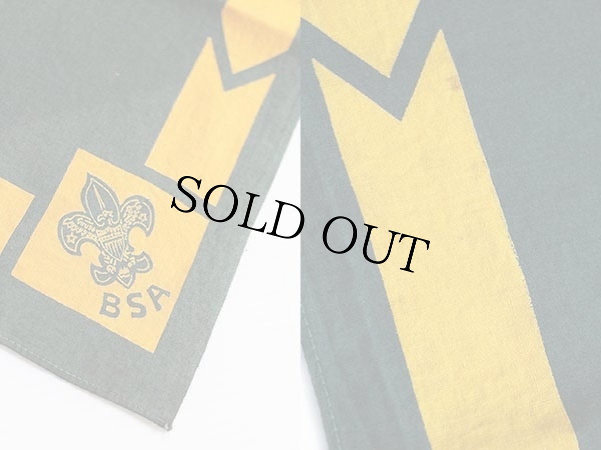 画像3: ビンテージ BSA ボーイスカウト ネッカチーフ 大判 緑×黄 (3)