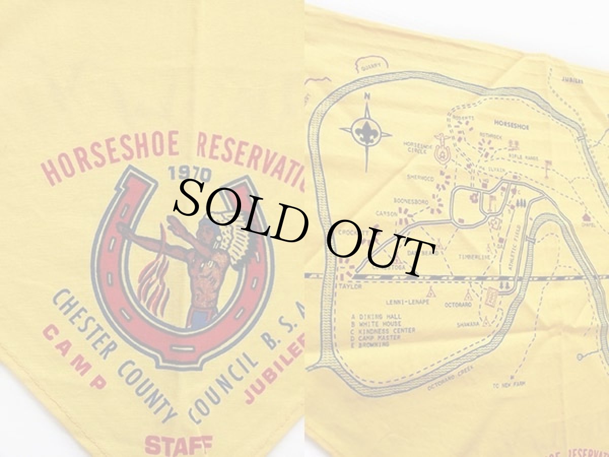 画像3: 70s BSA ボーイスカウト インディアン マップ ネッカチーフ 黄 (3)