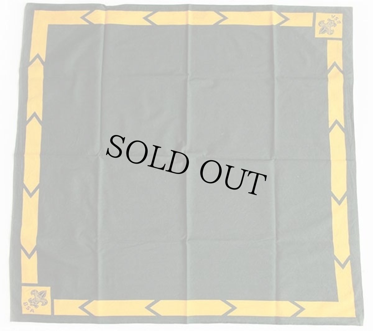 画像2: ビンテージ BSA ボーイスカウト ネッカチーフ 大判 緑×黄 (2)