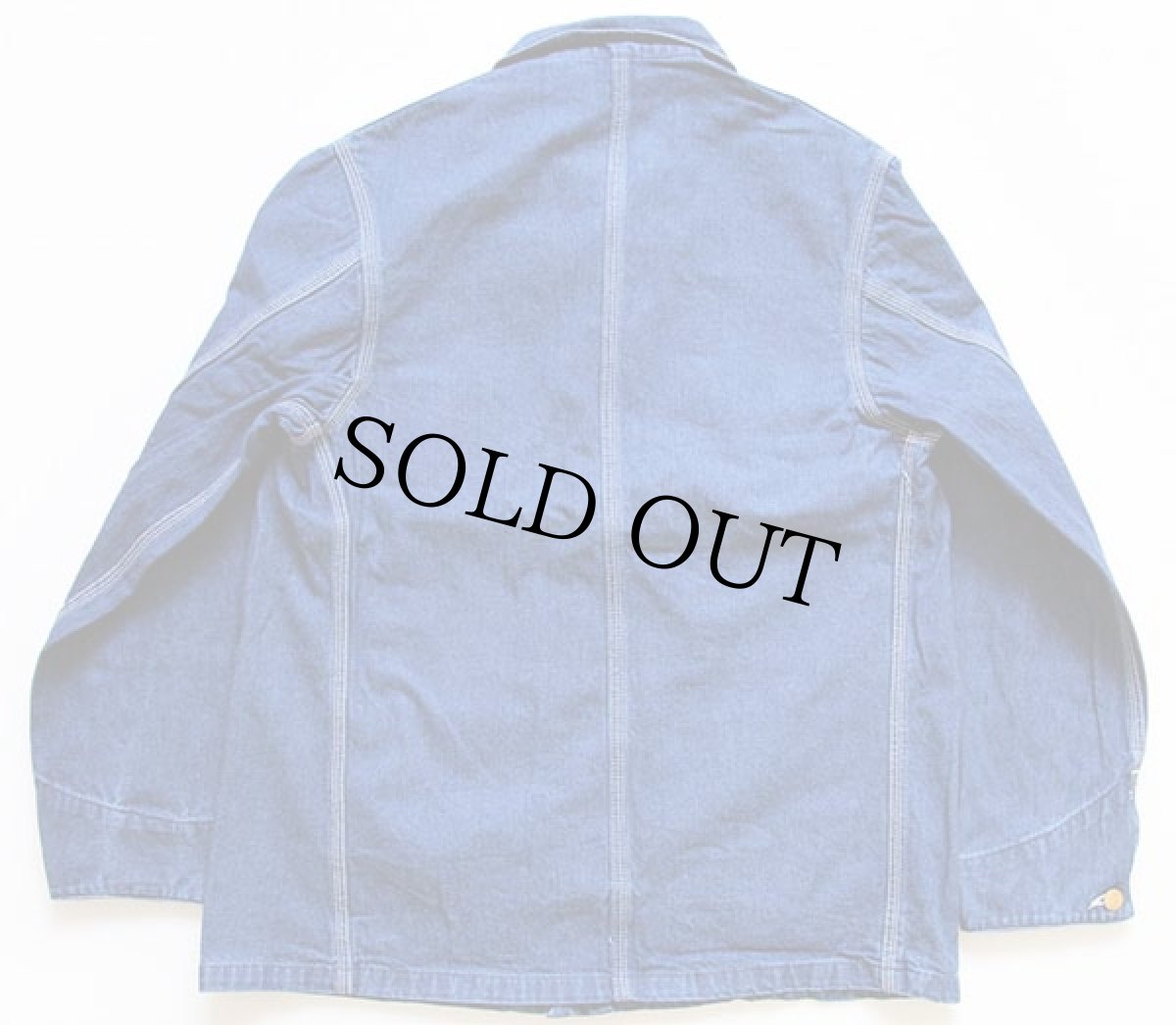 画像2: 80s USA製 carharttカーハート デニム チョアコート カバーオール 40 (2)