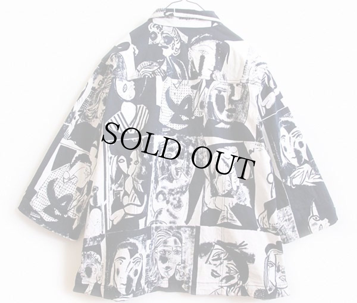 画像2: UNKNOWN アート 総柄 七分袖 ストレッチ ジャケット (2)