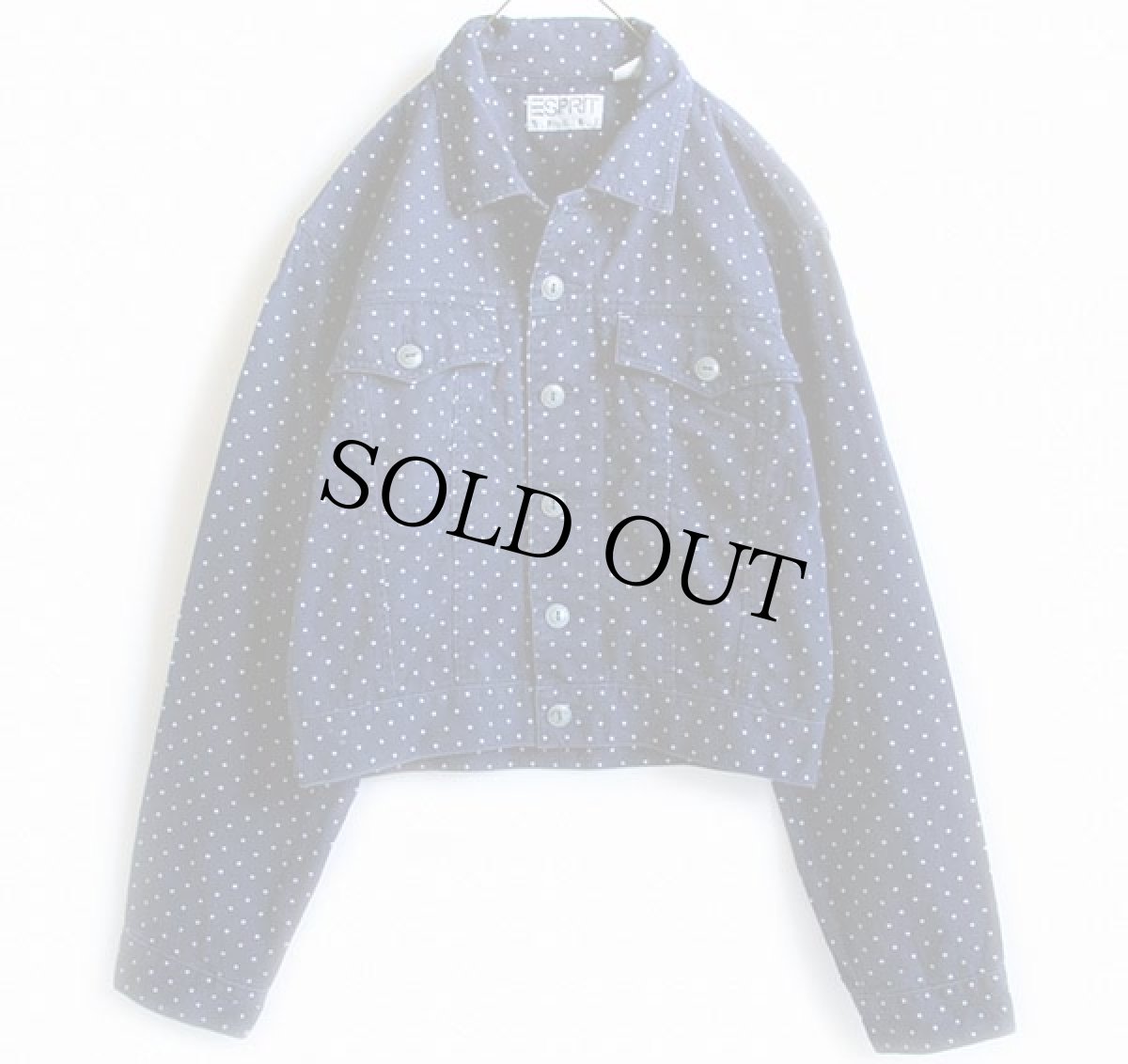 画像2: 90s ESPRIT ドット柄 ジャケット&パンツ セットアップ 紺×ホワイト S/ 7/8 (2)