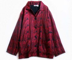 画像1: 90s CHICO'S DESIGN 総柄 シルク混 ジャケット 1 (1)