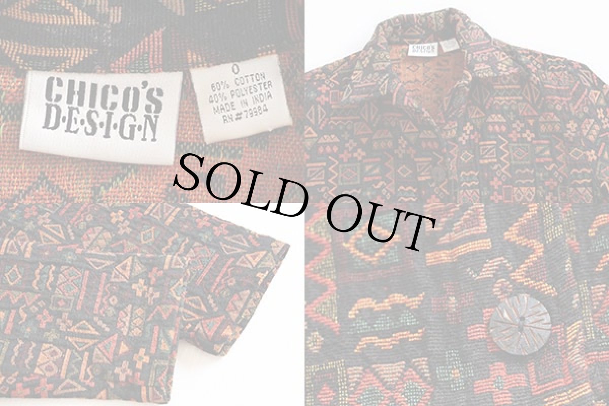 画像3: 90s CHICO'S DESIGN 総柄 ラグジャケット 0 (3)