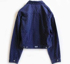 画像3: 90s ESPRIT ドット柄 ジャケット&パンツ セットアップ 紺×ホワイト S/ 7/8 (3)