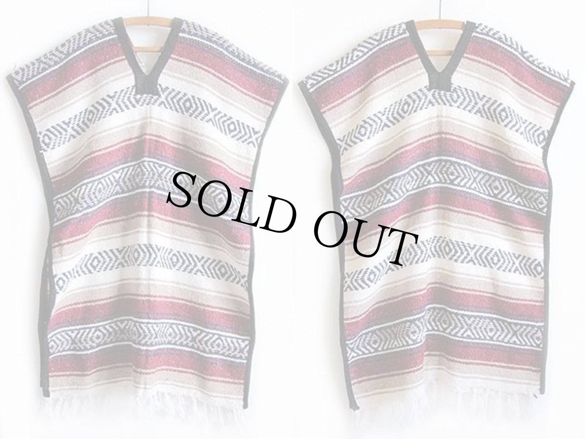 画像2: メキシコ製 JFR メキシカンラグ ポンチョ (2)