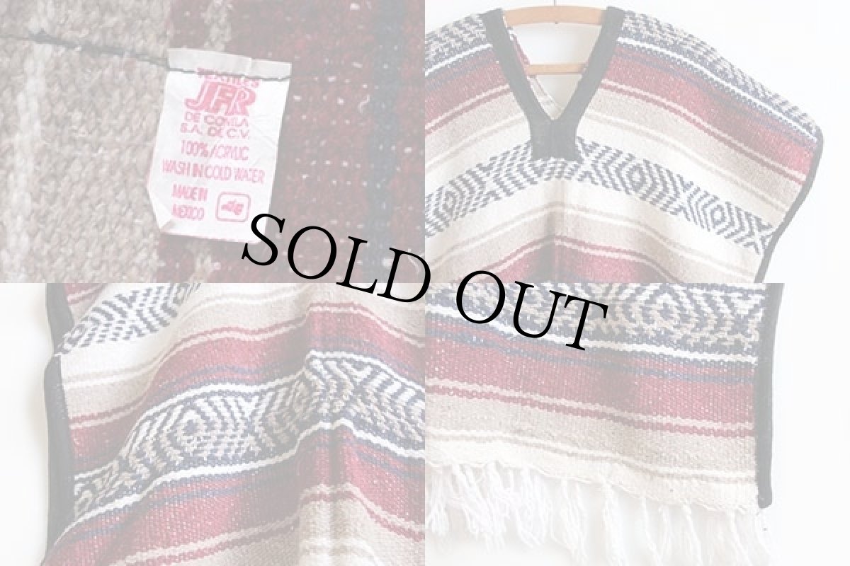 画像3: メキシコ製 JFR メキシカンラグ ポンチョ (3)