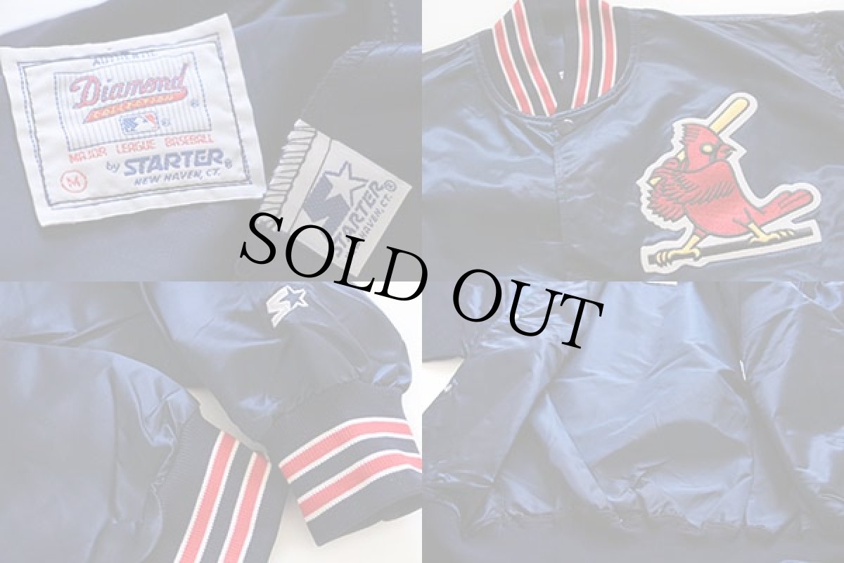 画像3: 90s STARTERスターター MLB Diamond Collection カージナルス ナイロンスタジャン 紺 M (3)