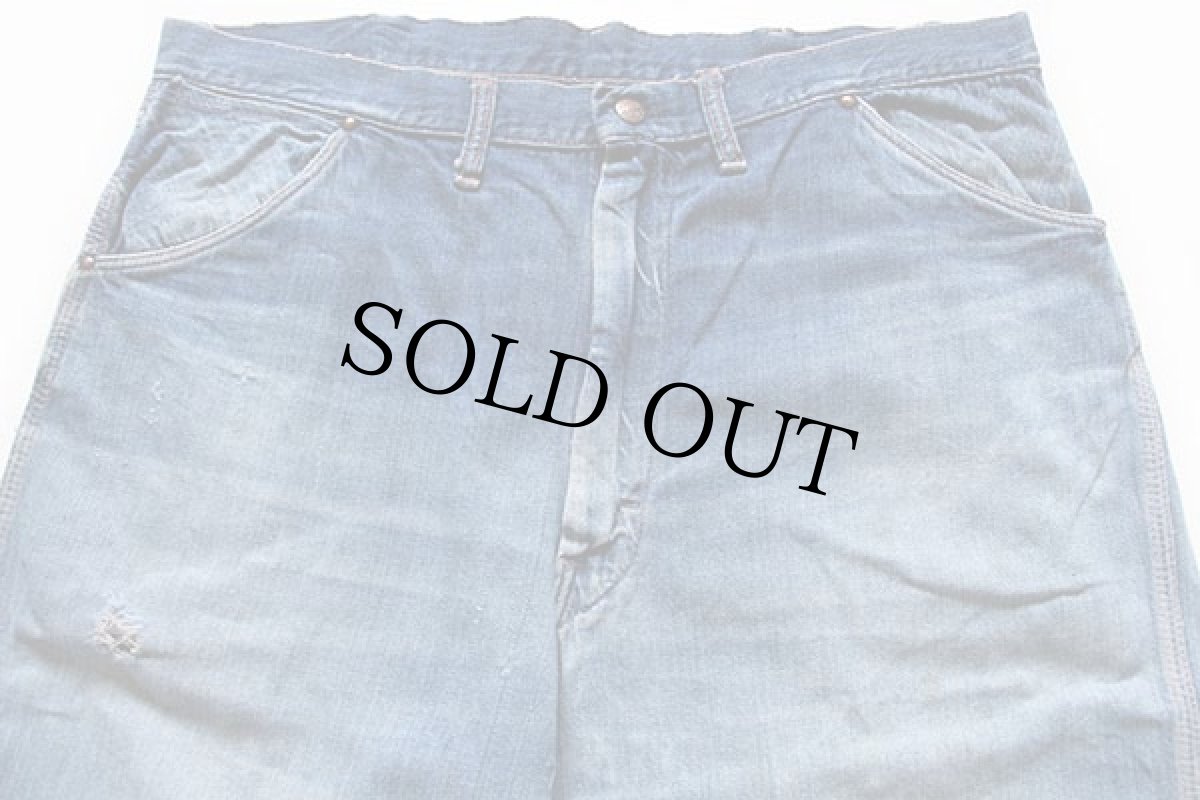 画像2: 70s JCPenney BIGMACビッグマック デニム ペインターパンツ ボロ W38 (2)