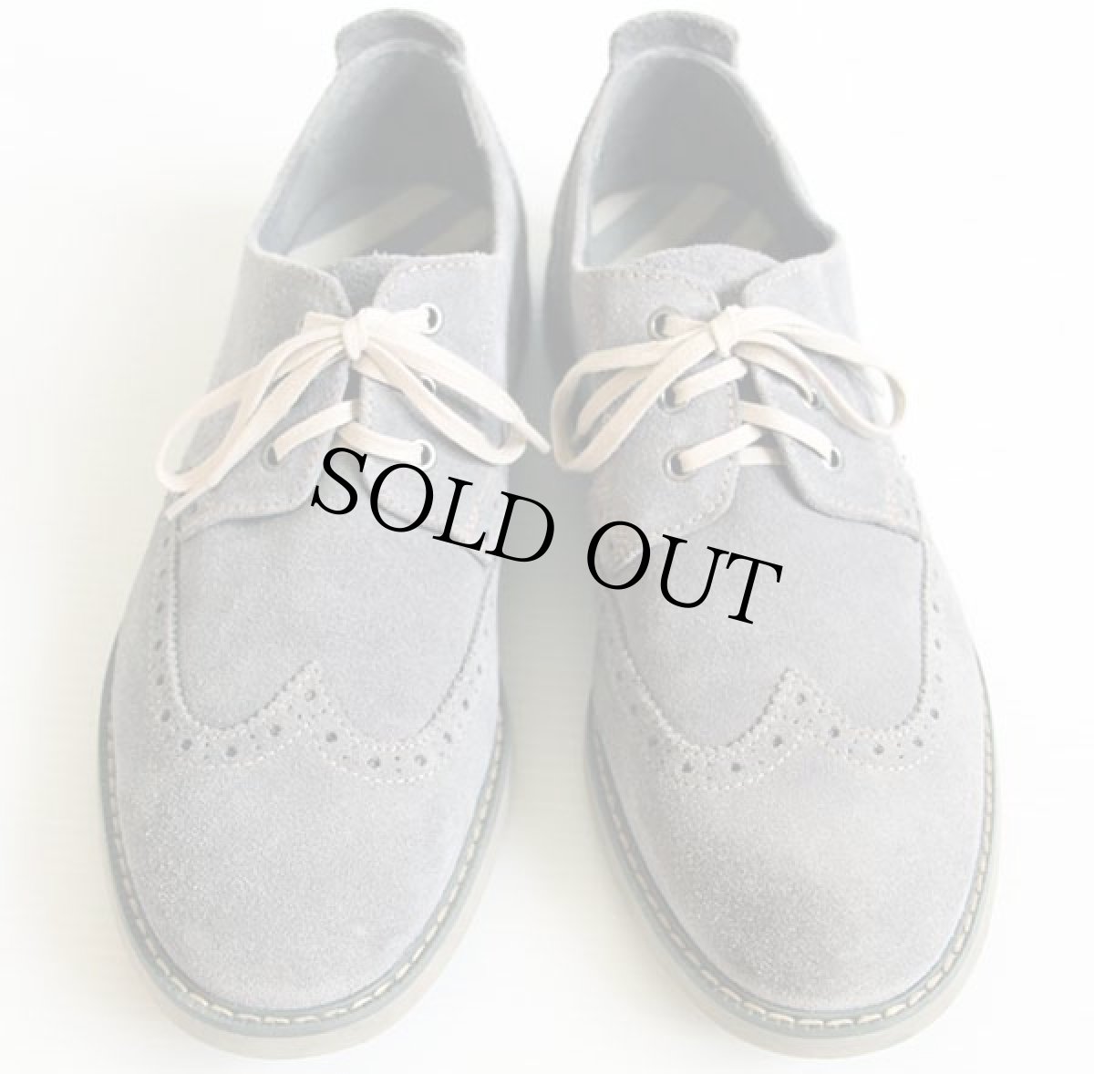 画像3: FLORSHEIMフローシャイム ウイングチップ スエード レザーシューズ ライトグレー 9★革靴 (3)