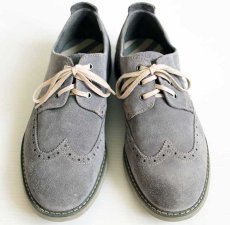 画像3: FLORSHEIMフローシャイム ウイングチップ スエード レザーシューズ ライトグレー 9★革靴 (3)