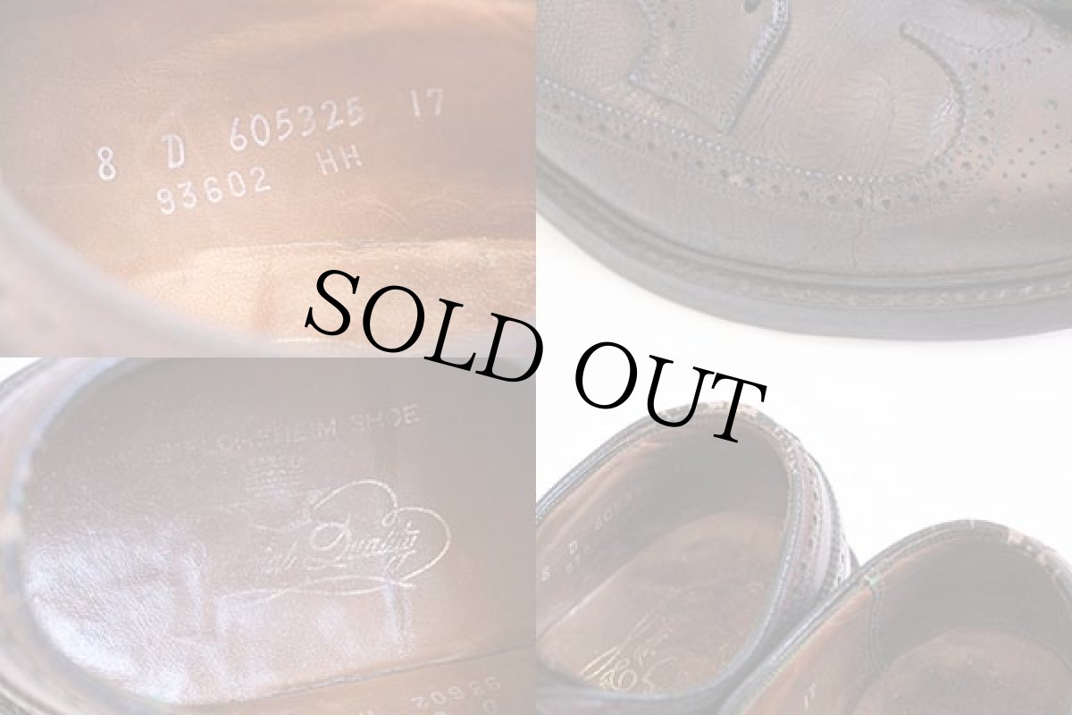 画像5: 70s FLORSHEIMフローシャイム IMPERIAL ロング ウイングチップ レザーシューズ 茶 8D★革靴 (5)