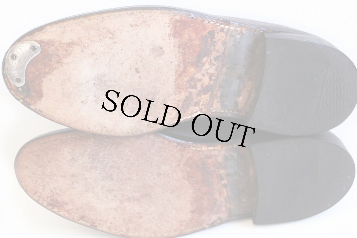 画像4: 70s FLORSHEIMフローシャイム IMPERIAL ロング ウイングチップ レザーシューズ 茶 8D★革靴 (4)