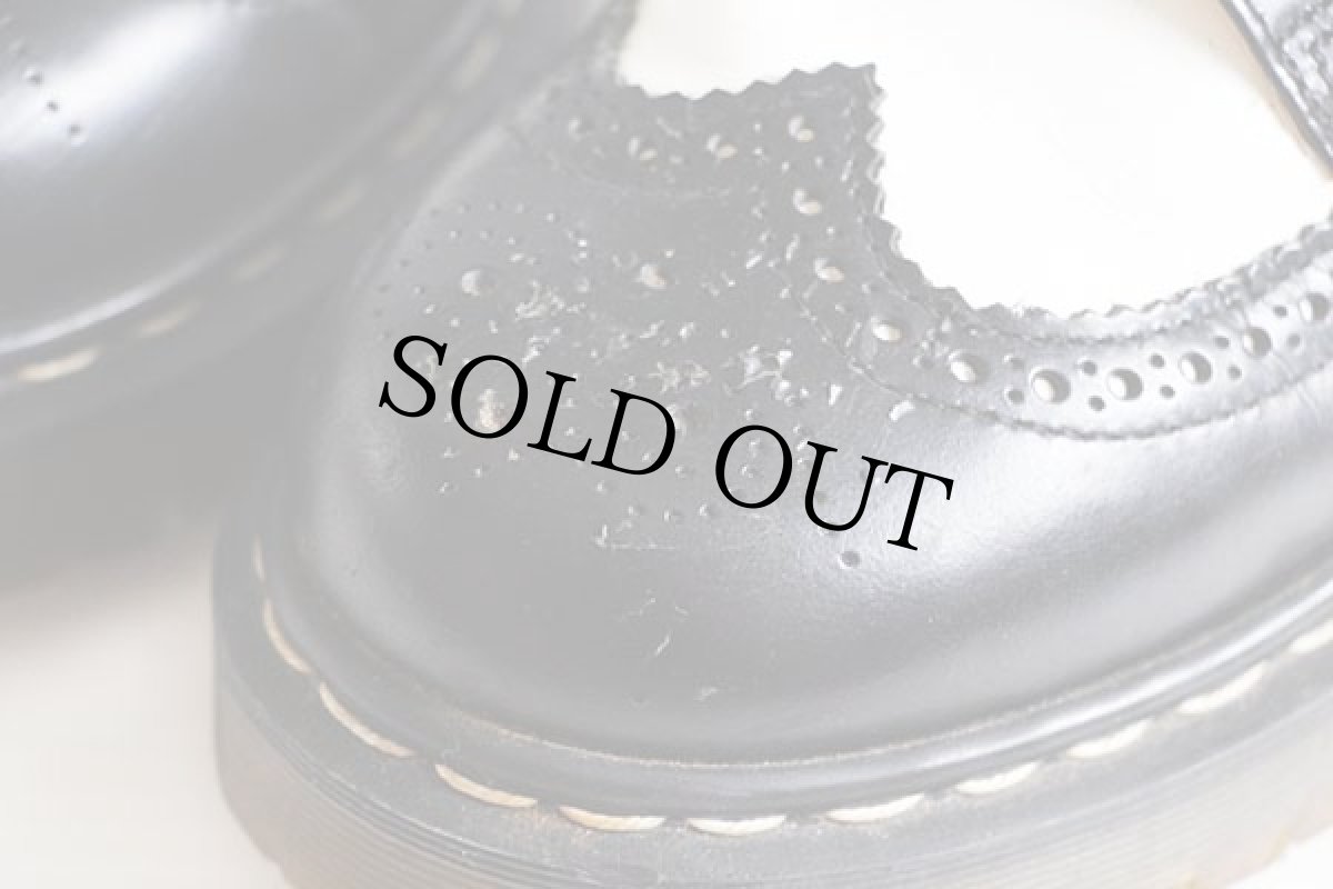 画像6: 英国製 DR.MARTENSドクターマーチン ウイングチップ レザーシューズ 厚底 黒×白 UK6 (6)