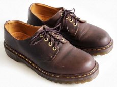 画像1: 英国製 DR.MARTENSドクターマーチン 4ホール レザーシューズ 焦げ茶 UK9 (1)