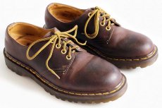 画像1: 英国製 DR.MARTENSドクターマーチン 4ホール レザーシューズ 焦げ茶 UK7 (1)