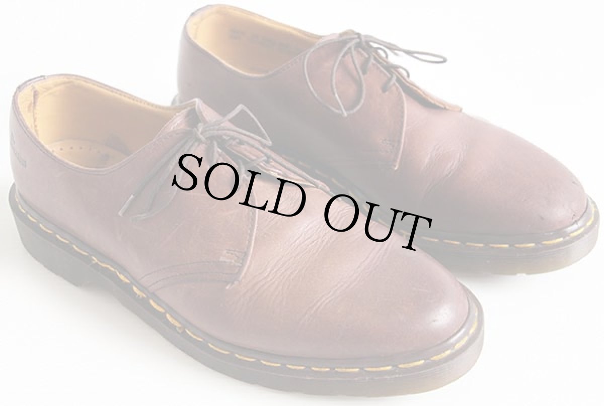 画像1: 英国製 DR.MARTENSドクターマーチン 3ホール レザーシューズ 茶 UK9 (1)