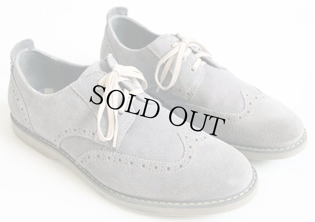 画像1: FLORSHEIMフローシャイム ウイングチップ スエード レザーシューズ ライトグレー 9★革靴 (1)
