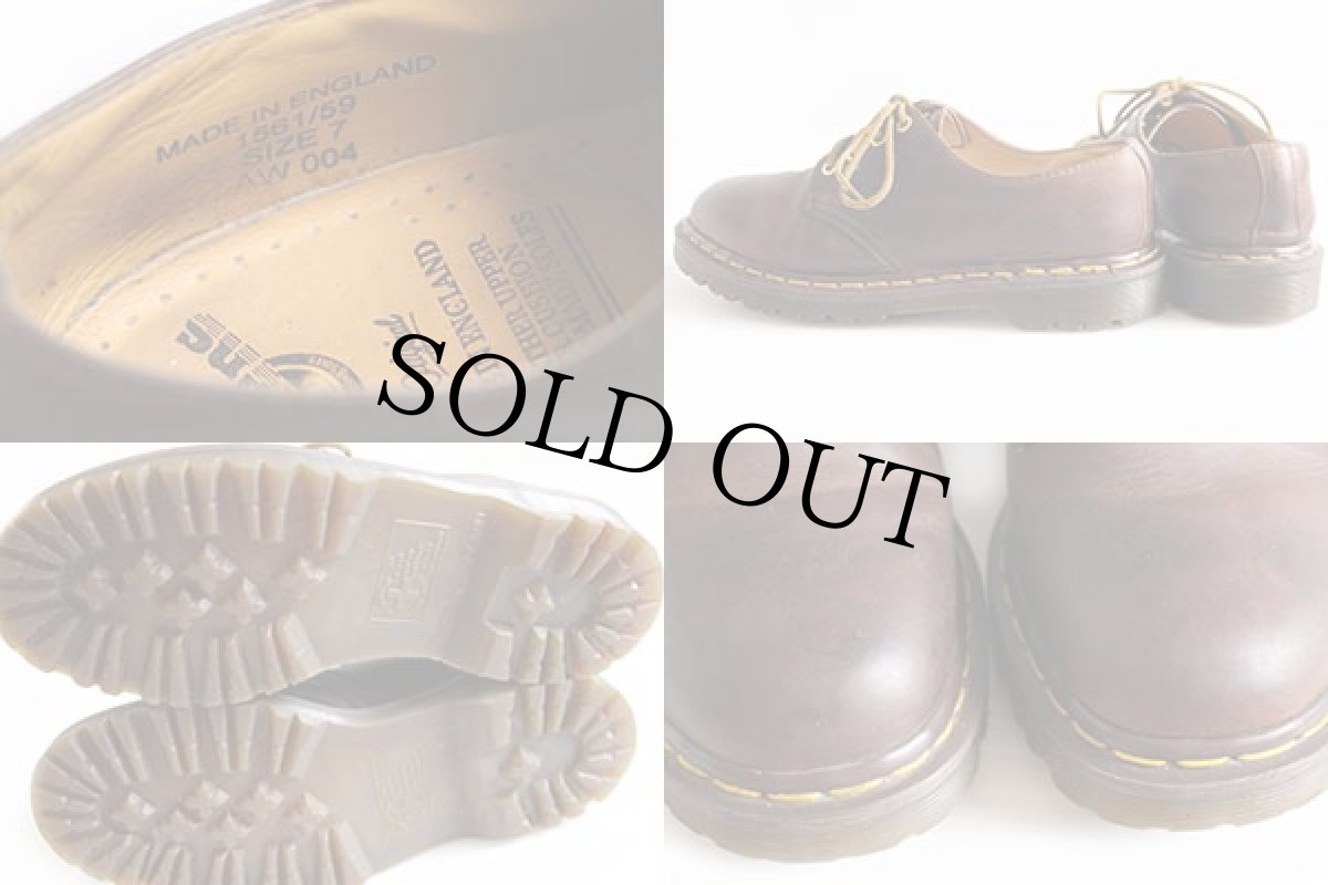 画像4: 英国製 DR.MARTENSドクターマーチン 4ホール レザーシューズ 焦げ茶 UK7 (4)