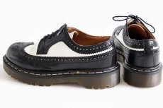 画像2: 英国製 DR.MARTENSドクターマーチン ウイングチップ レザーシューズ 厚底 黒×白 UK6 (2)