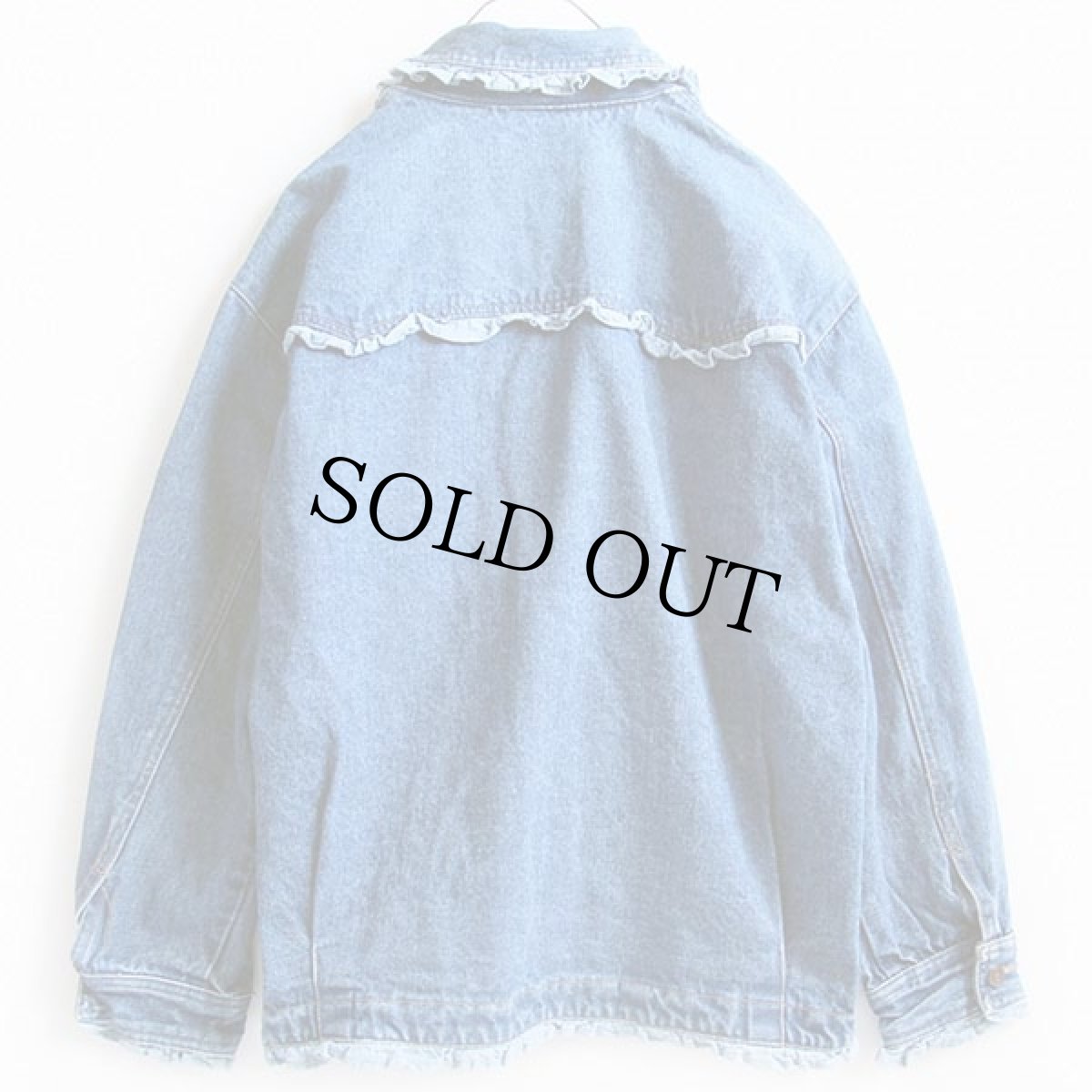 画像2: 90s UNIONBAY フリル付き デニムジャケット M (2)