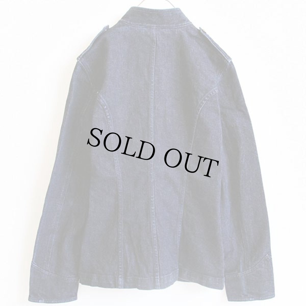 画像2: LAUREN JEANS ラルフローレン スタンドカラー デニム チュニックジャケット M (2)