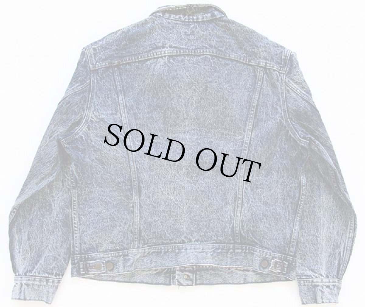 画像2: 80s USA製 Leeリー 220 ケミカルウォッシュ デニムジャケット 4ポケット L★アシッド (2)