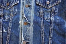 画像7: 60s USA製 LEVI'Sリーバイス 70505 BIGE ダメージ デニムジャケット (7)