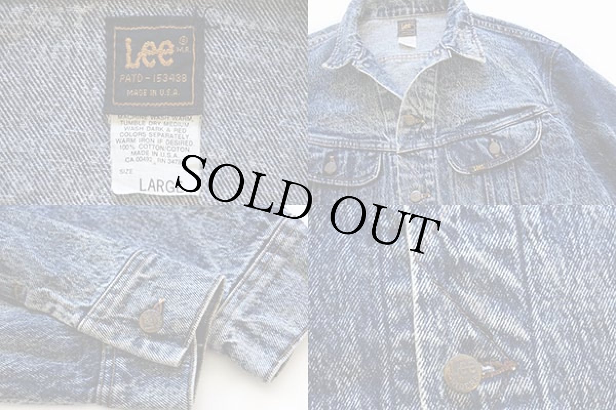 画像3: 80s USA製 Leeリー 220 ケミカルウォッシュ デニムジャケット 4ポケット L★アシッド (3)