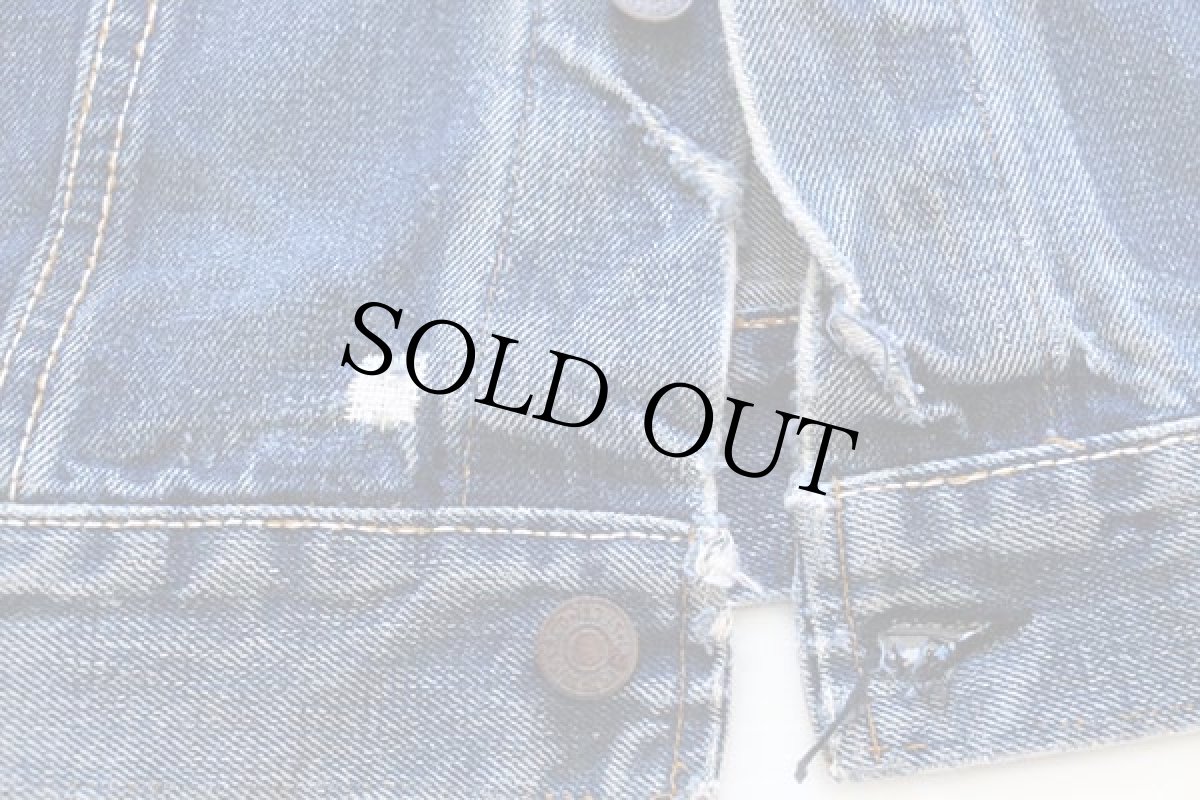画像8: 60s USA製 LEVI'Sリーバイス 70505 BIGE ダメージ デニムジャケット (8)