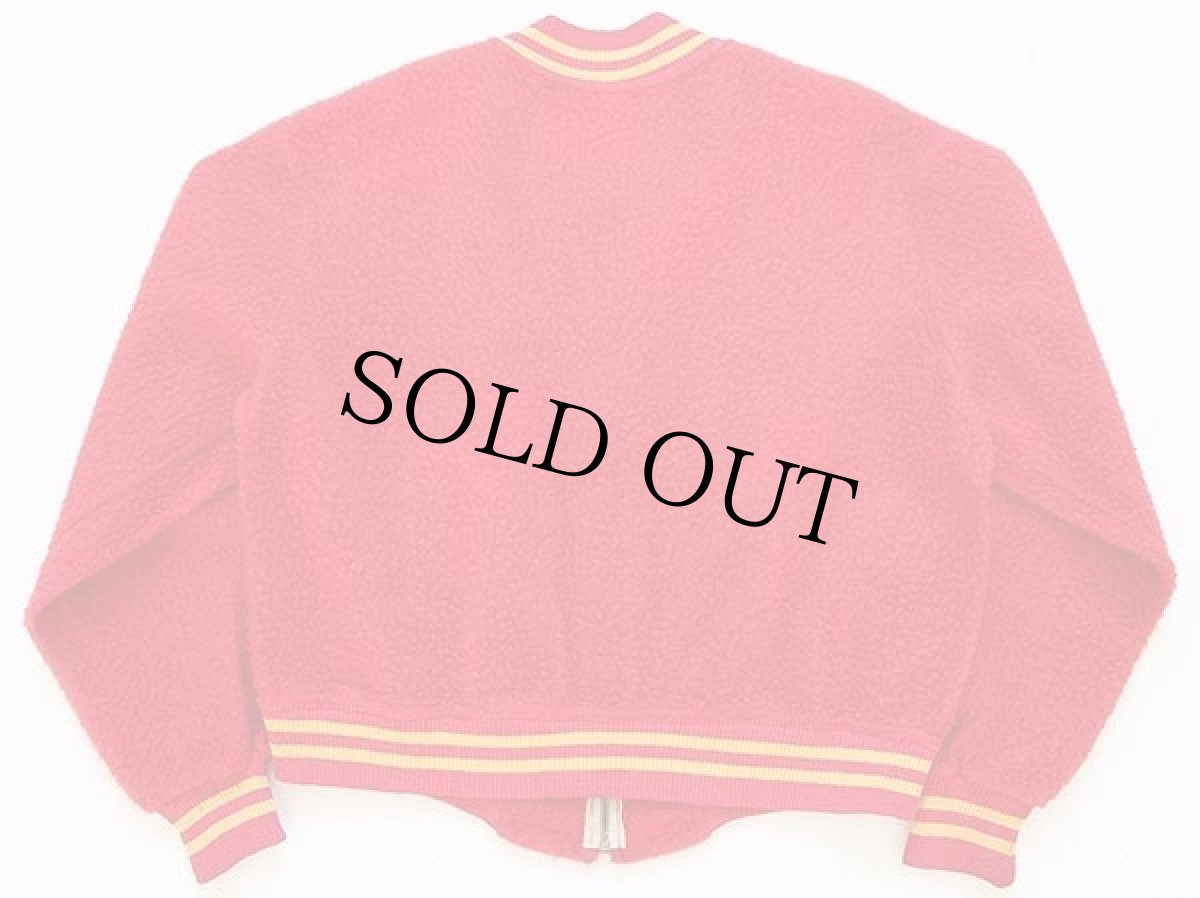 画像2: 50s Championチャンピオン ランタグ UNIVERSITY OF TAMPAフェルトパッチ パイルジャケット 赤 M (2)