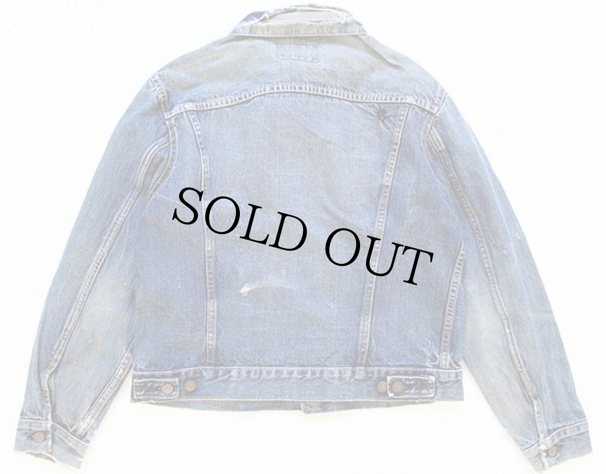 画像2: 60s USA製 LEVI'Sリーバイス 70505 BIGE ダメージ デニムジャケット (2)