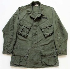 画像1: 60s 米軍 U.S.NAVY パッチ付き ジャングルファティーグジャケット 3rd ノンリップ S-R (1)
