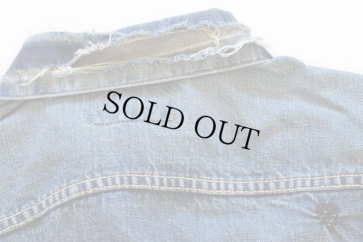 画像6: 60s USA製 LEVI'Sリーバイス 70505 BIGE ダメージ デニムジャケット (6)