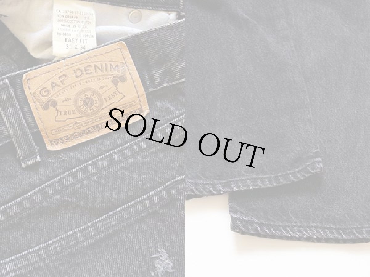 画像4: 90s USA製 GAPギャップ テーパード ブラック デニムパンツ w33 L34 (4)