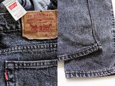 画像3: 90s USA製 Levi'sリーバイス 505 ケミカルウォッシュ ブラックデニムパンツ w33 L34★アシッド (3)