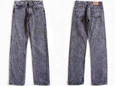 画像1: 90s USA製 Levi'sリーバイス 505 ケミカルウォッシュ ブラックデニムパンツ w33 L34★アシッド (1)