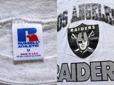 画像3: 90s USA製 RUSSELLラッセル NFL LOS ANGELES RAIDERSレイダース コットンTシャツ 杢ライトグレー M (3)