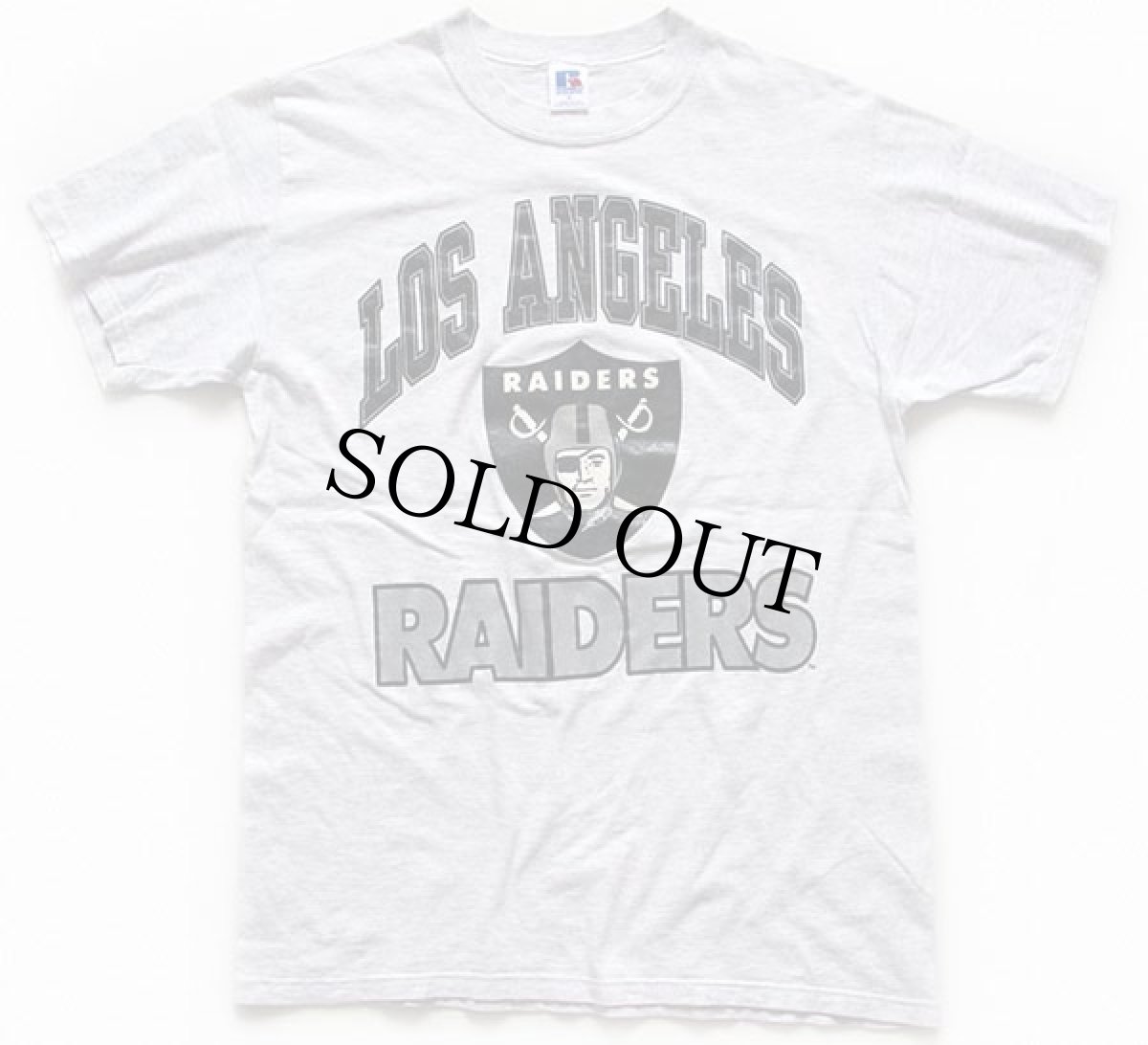 画像2: 90s USA製 RUSSELLラッセル NFL LOS ANGELES RAIDERS コットンTシャツ 杢ライトグレー M (2)