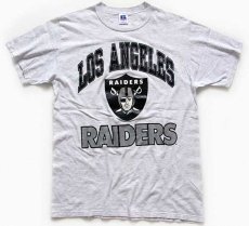 画像2: 90s USA製 RUSSELLラッセル NFL LOS ANGELES RAIDERSレイダース コットンTシャツ 杢ライトグレー M (2)