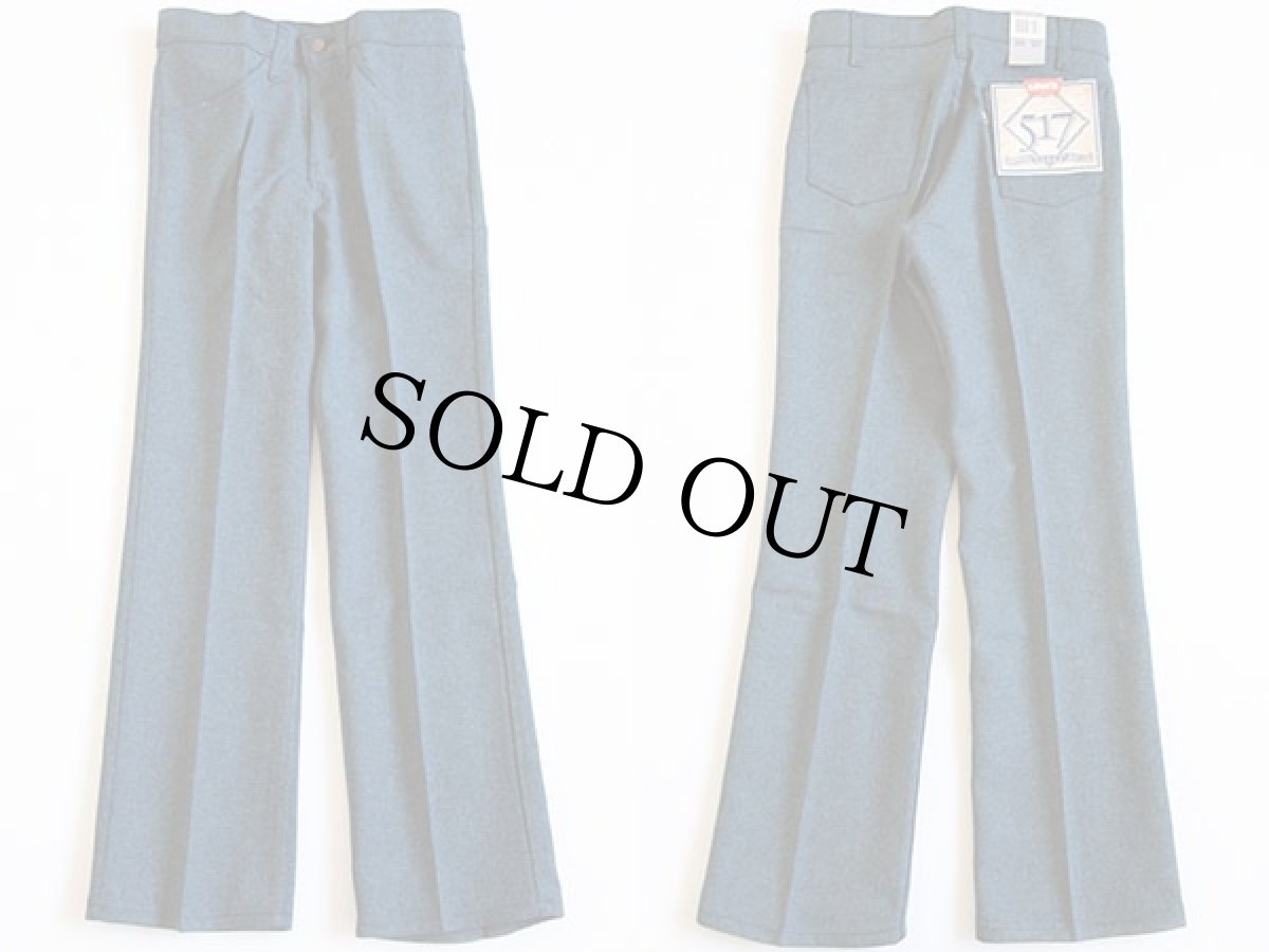 画像2: デッドストック★90s USA製 Levi'sリーバイス 517 ポリエステルパンツ ブルーグレー w29 L30★スタプレ (2)