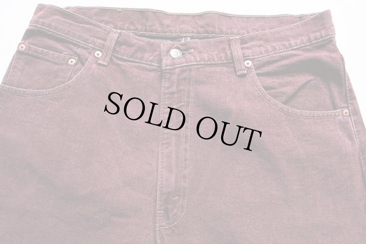 画像2: 90s USA製 Levi'sリーバイス 560 カラーデニムパンツ バーガンディ w36 L32 (2)